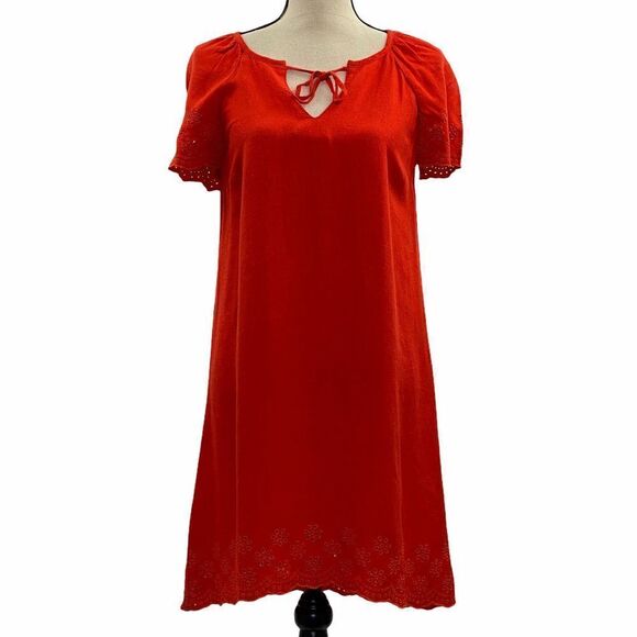 OLD Navy Red Short Sleeve Eyelet Short Dress XS - Picture 1 of 10